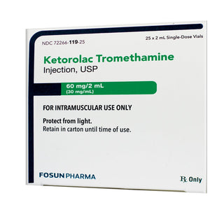 Ketorolac Tromethamine, Preservative Free 60 mg / 2 mL Injection Single-Dose Vial 2 mL (25/BOX)