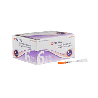 Standard Insulin Syringe with Needle Veo™ Ultra-Fine™ 0.3 mL 15/64 Inch 31 Gauge NonSafety Regular Wall