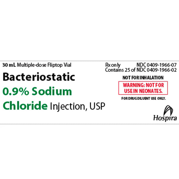 Bacteriostatic Sodium Chloride 0.9% Injection 30 mL(25/PK)