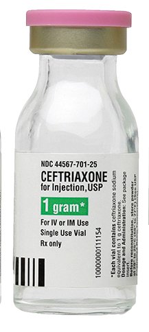 CEFTRIAXONE, VL 1GM (25/BX)