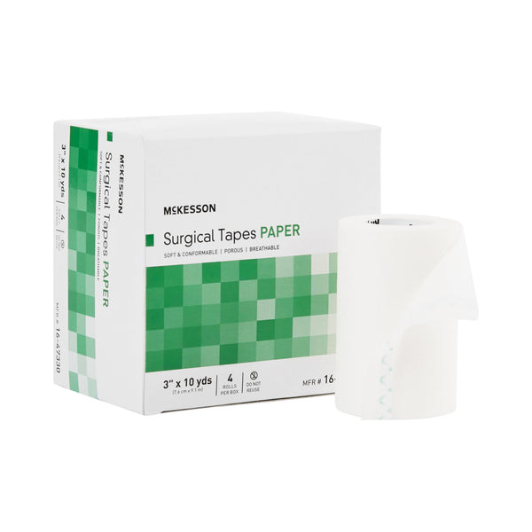 Medical Tape McKesson Air Permeable Paper 3 Inch X 10 Yard White NonSterile