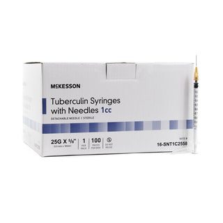 Syringe with Hypodermic Needle 1 mL 25 Gauge 5/8