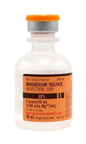 Magnesium Sulfate 50%, 500 mg / mL Injection Single Dose Vial 10 mL