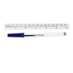 Surgical Skin Marker Devon™ Gentian Violet Standard Tip Flexible Ruler Sterile